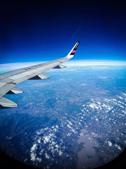 plane, international, flight, air, airline, holiday, travel, paradise, ocean, blue, landscape, nature, darling, clouds